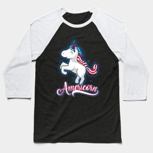 Americorn-Patriotic Proud American Unicorn Kids Gift Baseball T-Shirt